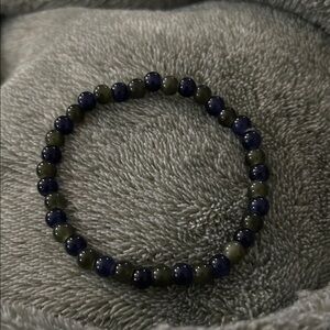 Hand made Green and Blue Beaded Bracelet